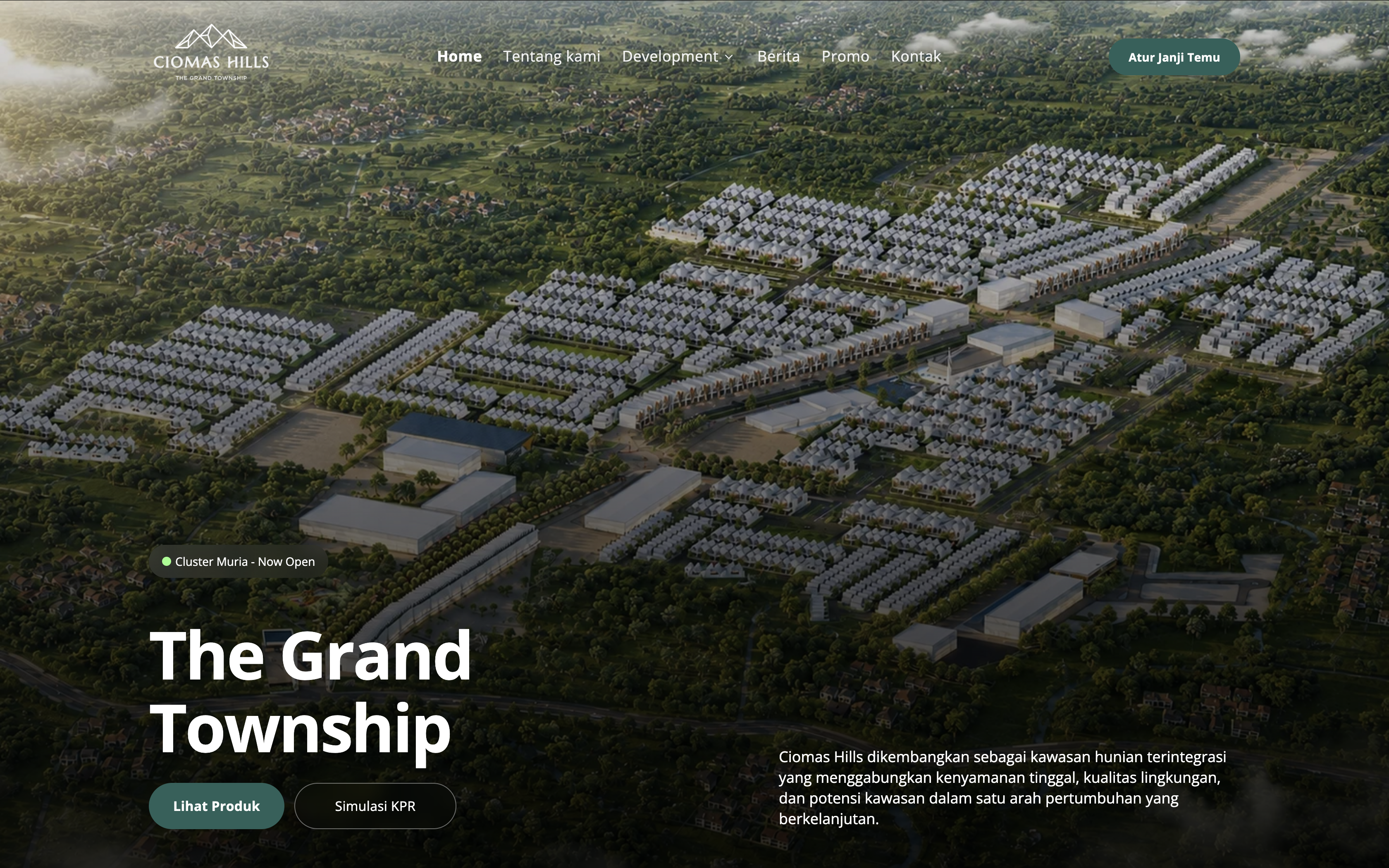 Screenshot proyek Company Profile (Ciomas Hills)