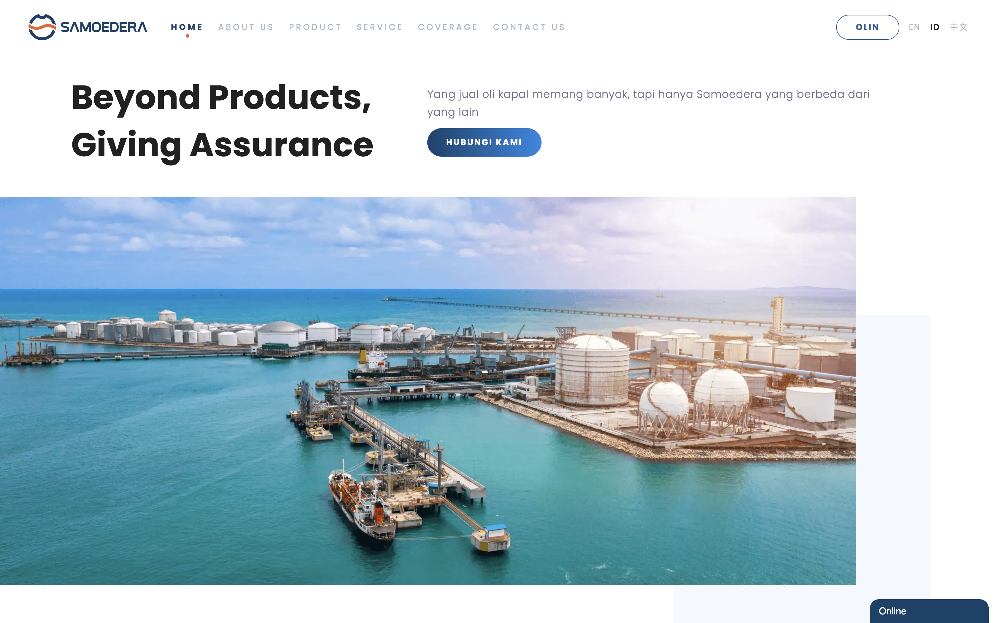 Screenshot proyek Company Profile (Samoedera)